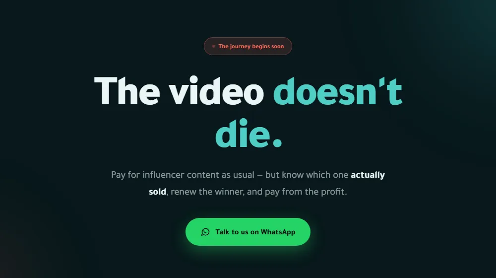AktBot home page — influencer content measured by what it sold